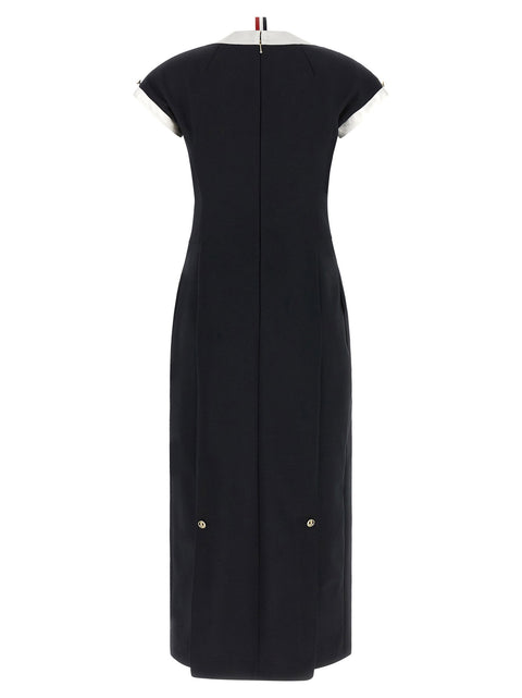 Thom Browne Polo Dress With Intarsia And Rwb Detail