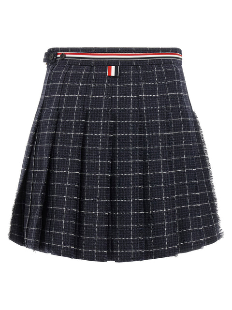 Thom Browne Rwb Pleated Tweed Skirt