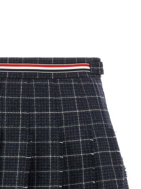 Thom Browne Rwb Pleated Tweed Skirt