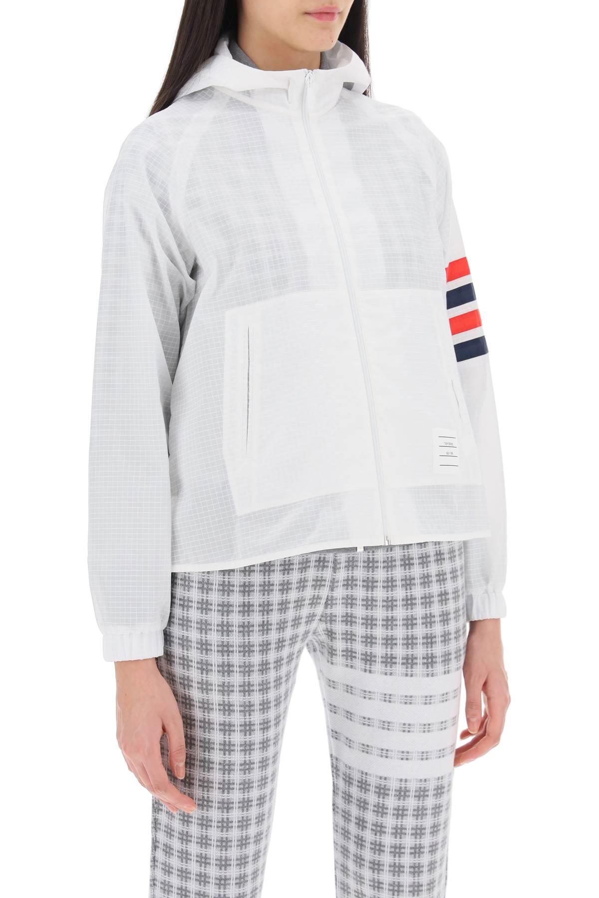 Thom Browne 4-Bar Jacket In Ripstop White-THOM BROWNE-38-Urbanheer