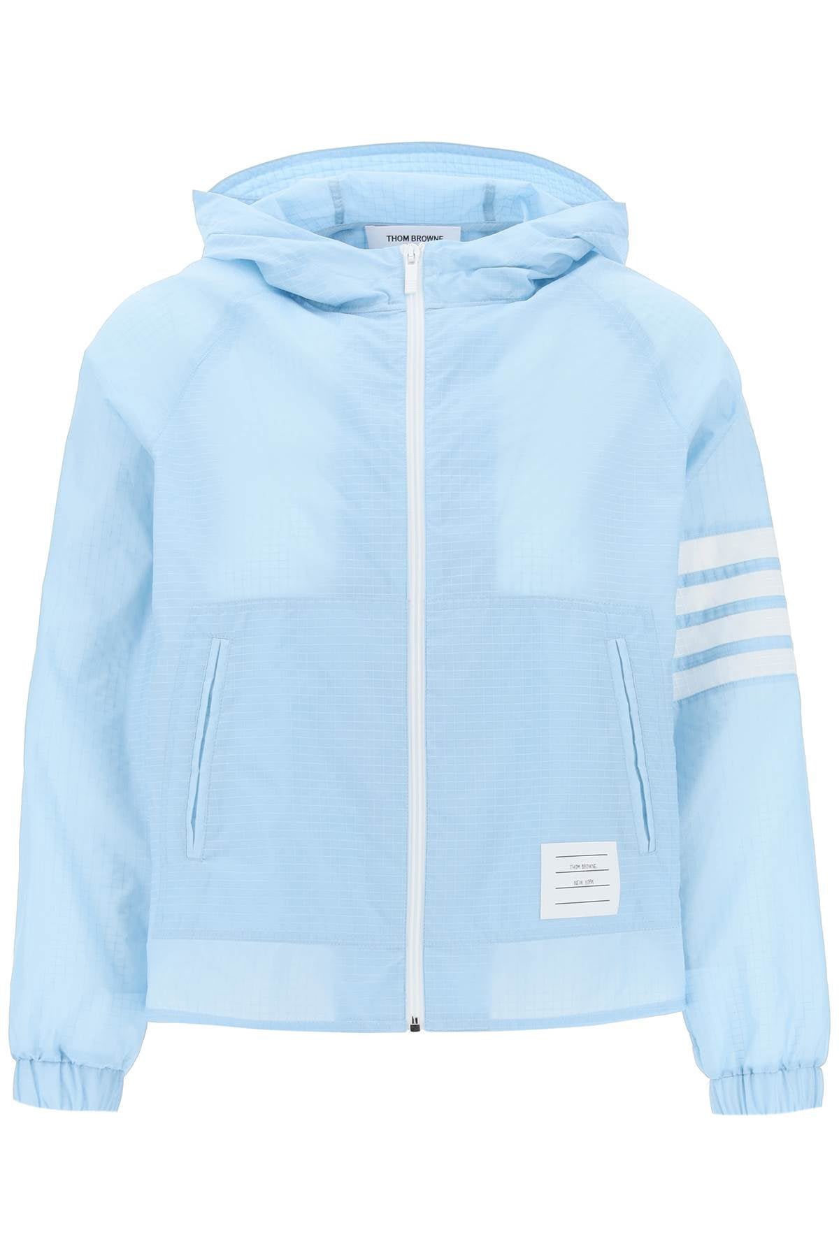 Thom Browne 4-Bar Jacket In Ripstop Light Blue-T-Shirt-THOM BROWNE-38-Urbanheer