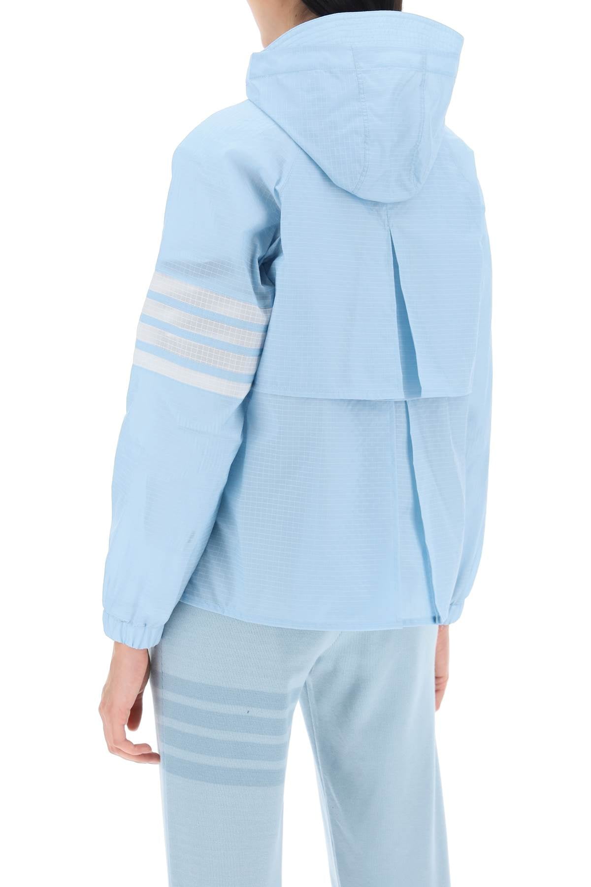 Thom Browne 4-Bar Jacket In Ripstop Light Blue-T-Shirt-THOM BROWNE-38-Urbanheer