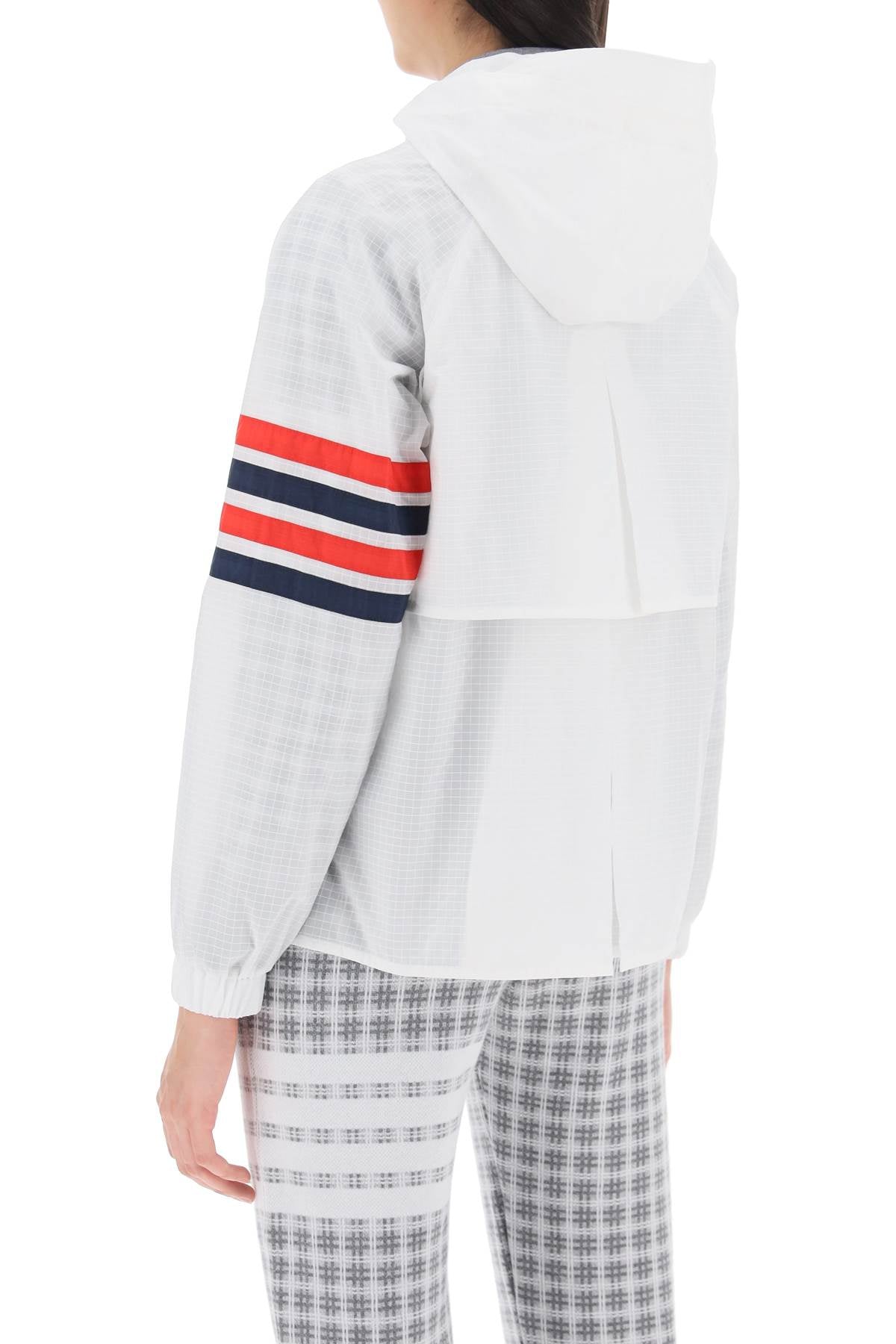 Thom Browne 4-Bar Jacket In Ripstop White-THOM BROWNE-38-Urbanheer