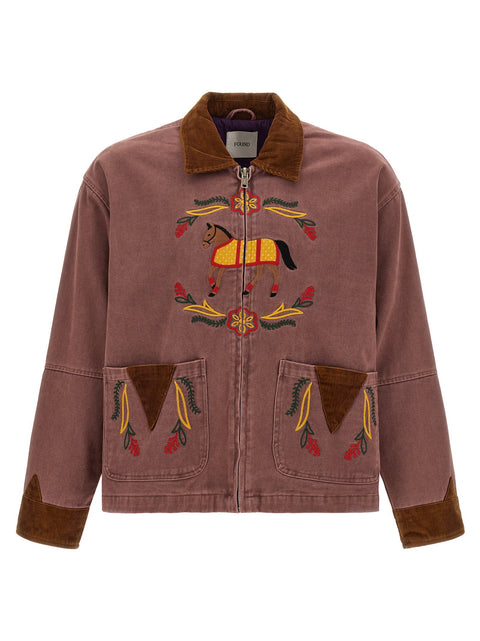 Found Canvas Jacket With Embroideries