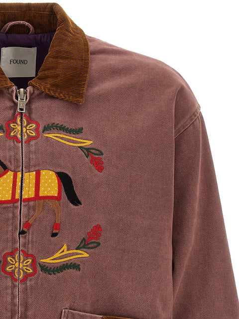 Found Canvas Jacket With Embroideries
