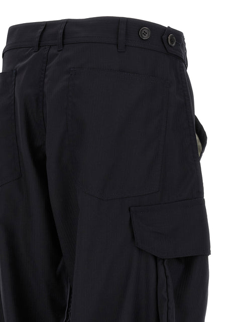 Comme Des Garcons Shirt Pinstriped Cargo Pants
