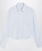 Ami Paris Blue/White Striped Ami de Cœur Cropped Shirt