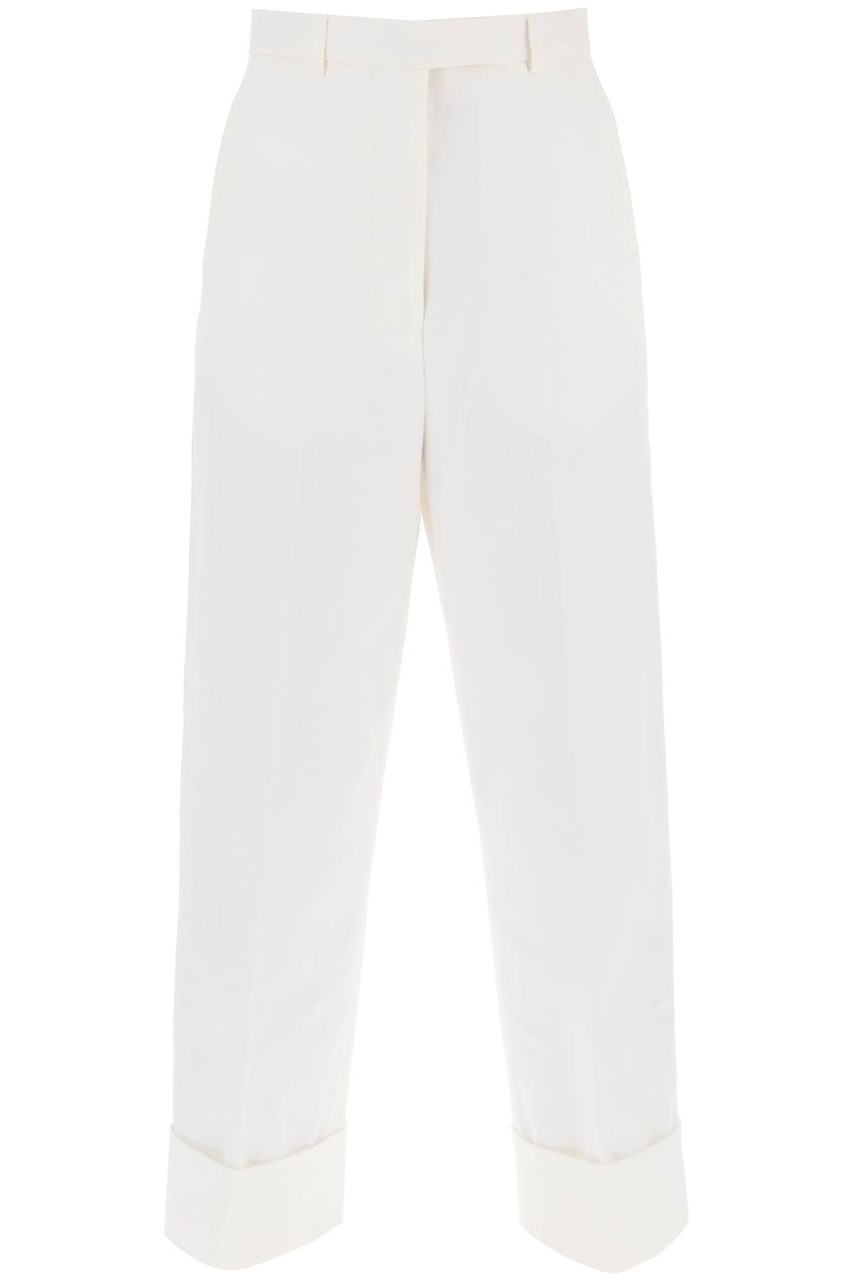 Thom Browne Cropped Wide Leg Jeans-THOM BROWNE-40-Urbanheer