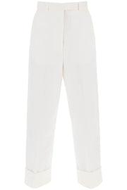 Thom Browne Cropped Wide Leg Jeans-THOM BROWNE-40-Urbanheer