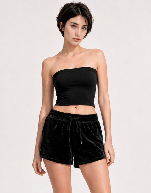 Berry Velvet Shorts