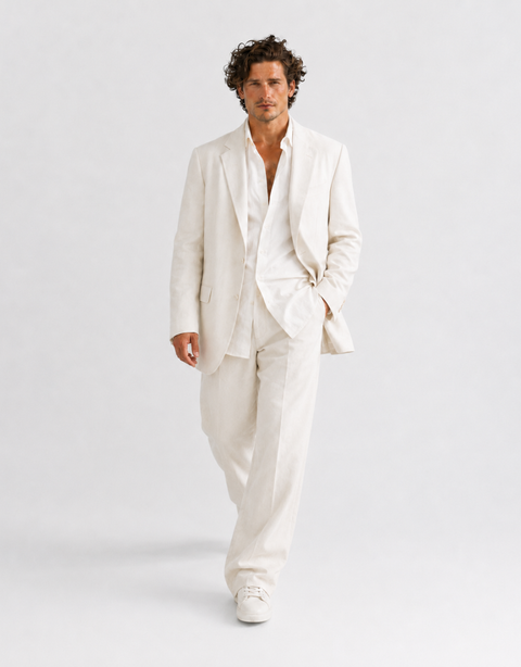 Monaco Linen Blazer – Off White
