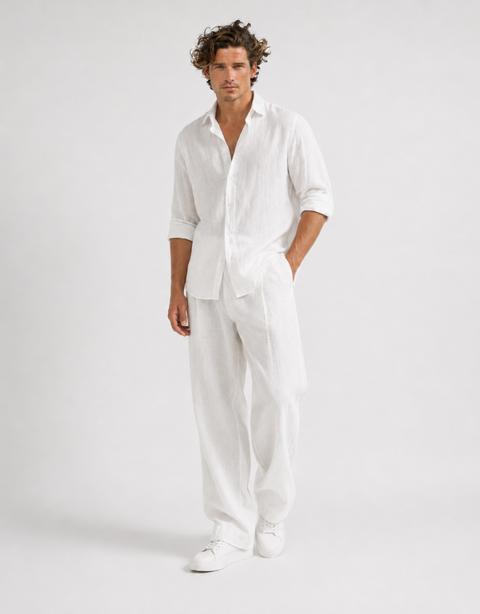 Bahama Linen Pants - White