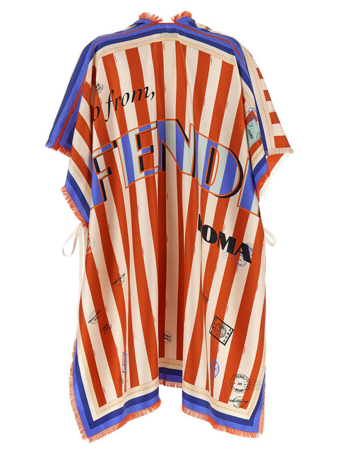 Fendi Pequin Print Poncho