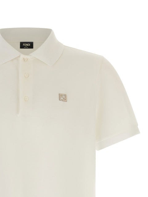 Fendi Ff Metallic Logo Polo Shirt