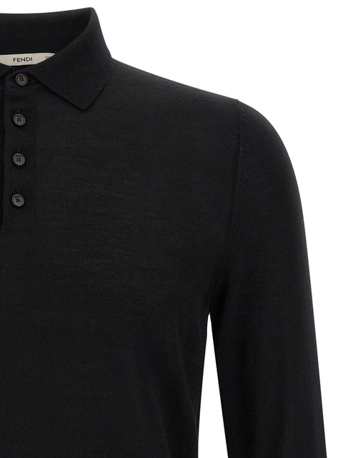 Fendi Yellow Stitching Polo Shirt With Visible Thread