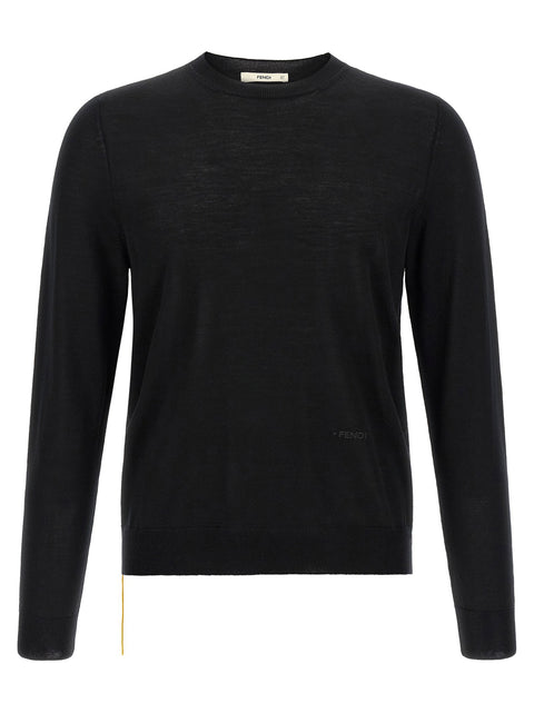 Fendi Yellow Stitching Sweater With Visible Thread