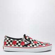 Fabric VLogo Checkerboard Slip-On Sneakers for Everyday Comfort