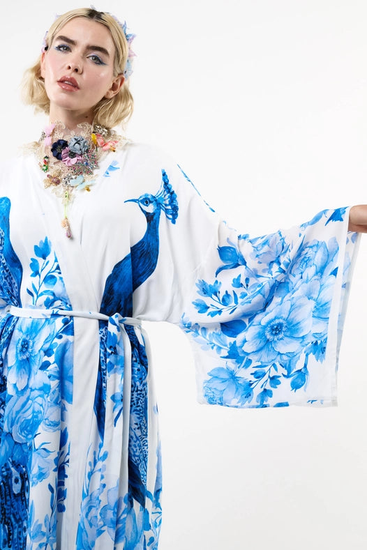 Fantasy Kimono White Peacock-Kimono-Aratta-XS-White Peacock-Urbanheer