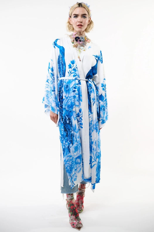 Fantasy Kimono White Peacock-Kimono-Aratta-XS-White Peacock-Urbanheer