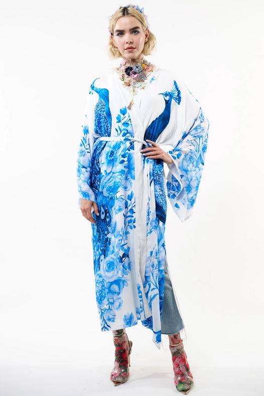 Fantasy Kimono White Peacock-Kimono-Aratta-XS-White Peacock-Urbanheer