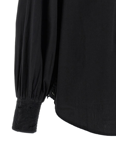 Farm Rio Black Embroidered Shirt