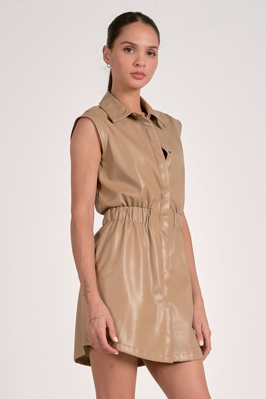 Farrah Faux Leather Dress