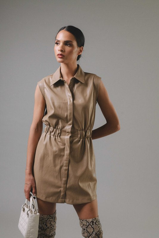 Farrah Faux Leather Dress