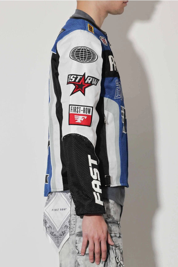 Fast Life Mesh Motorcycle Jacket-Jacket-First Row-S-Blue-Urbanheer