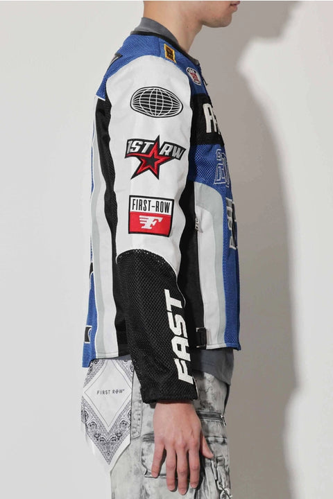Fast Life Mesh Motorcycle Jacket-Jacket-First Row-S-Blue-Urbanheer