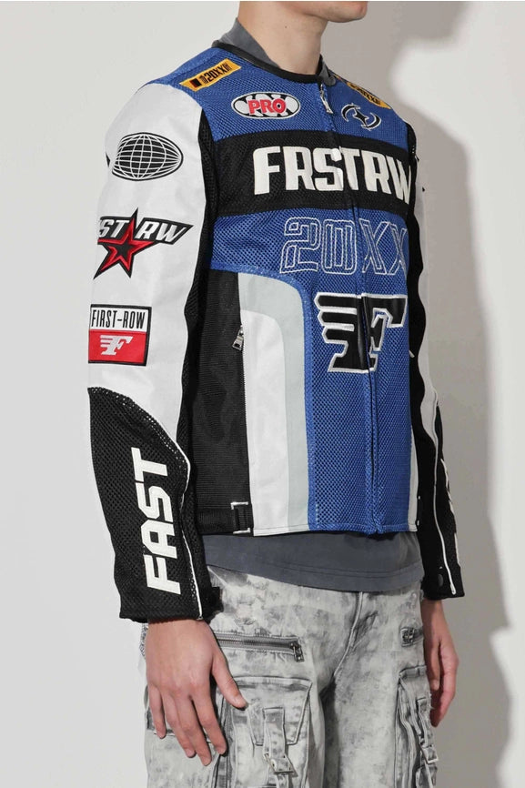 Fast Life Mesh Motorcycle Jacket-Jacket-First Row-S-Blue-Urbanheer