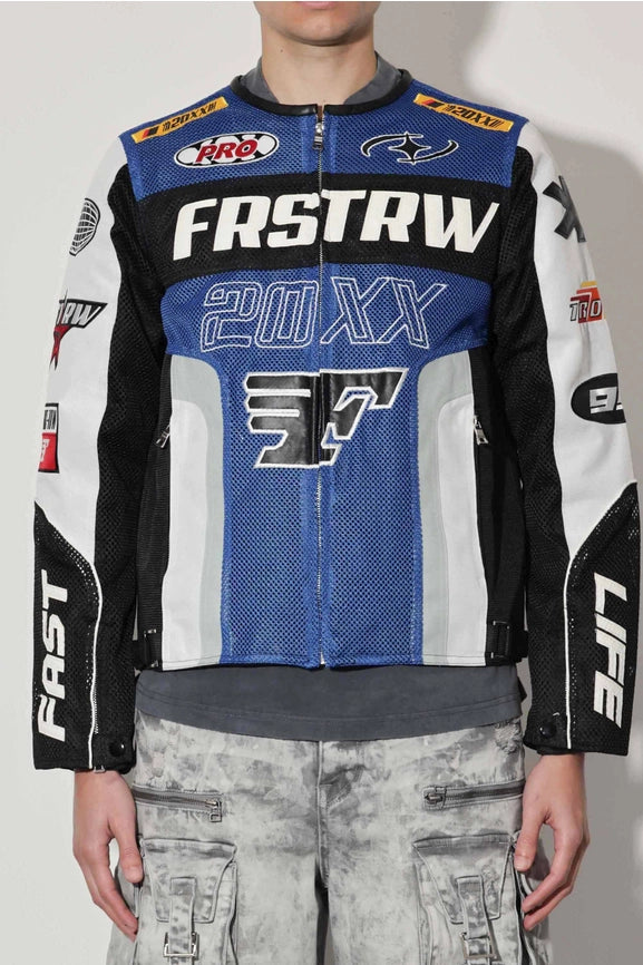 Fast Life Mesh Motorcycle Jacket-Jacket-First Row-S-Blue-Urbanheer