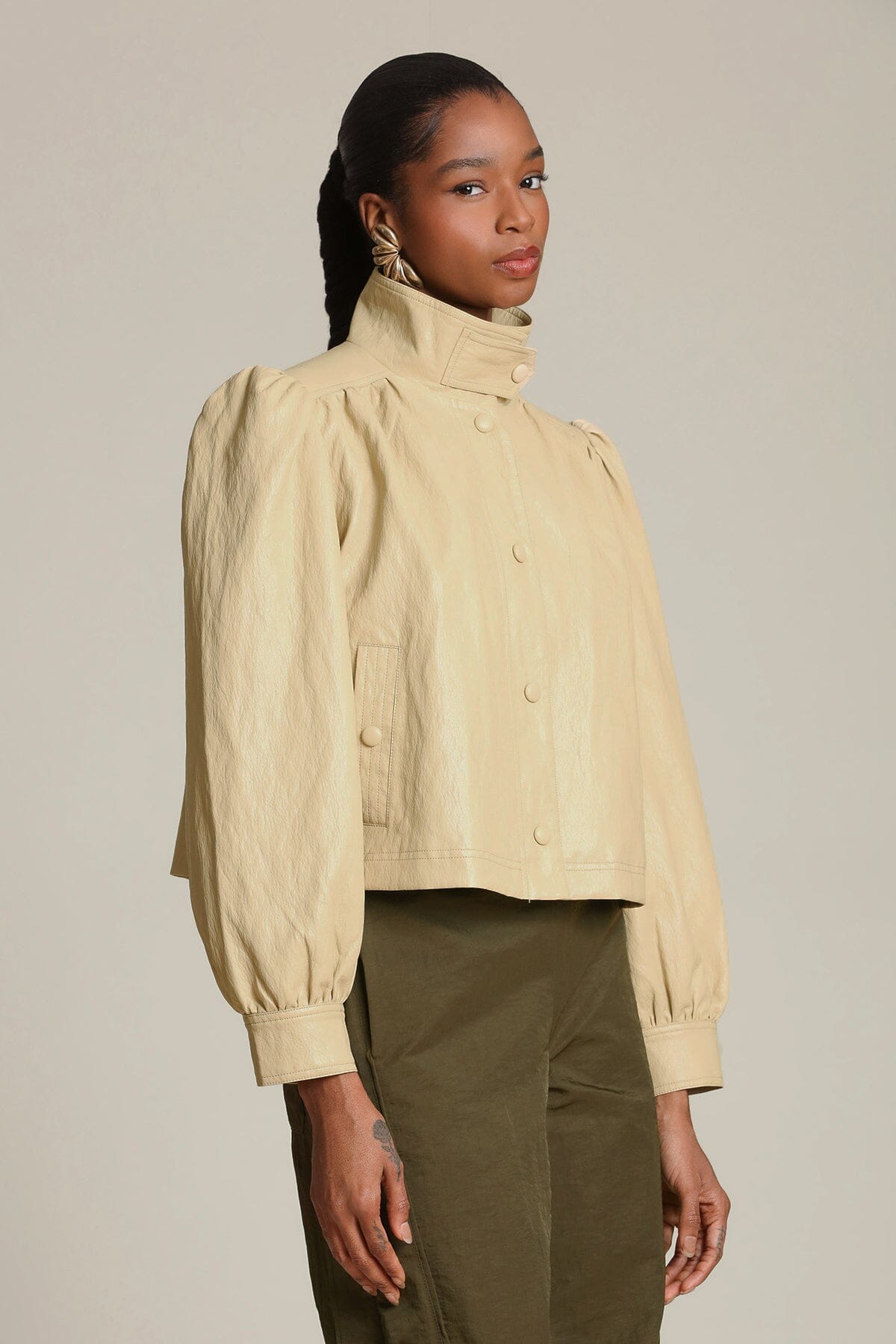 Faux-Ever Leather™ Puff Sleeve Jacket