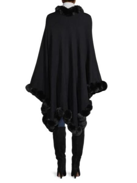 Faux Fur Cape Kimono Black-Kimono-SAACHI-Black-Urbanheer