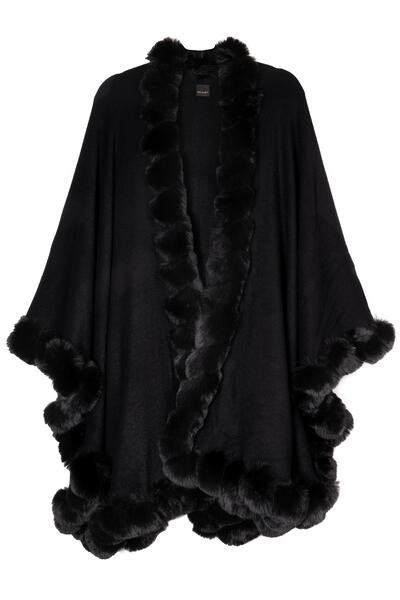 Faux Fur Cape Kimono Black-Kimono-SAACHI-Black-Urbanheer
