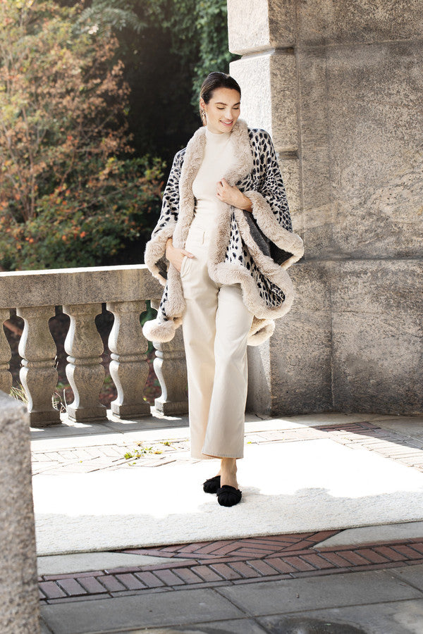 Faux Fur Cheetah Party Kimono