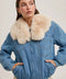 Faux Fur Detachble Denim Jacket-Jacket-Bluivy-S-LT.DENIM-Urbanheer
