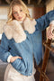 Faux Fur Detachble Denim Jacket-Jacket-Bluivy-S-LT.DENIM-Urbanheer