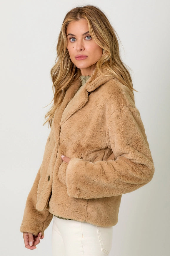 Faux Fur Jacket-Jacket-Mystree-S-Latte-Urbanheer