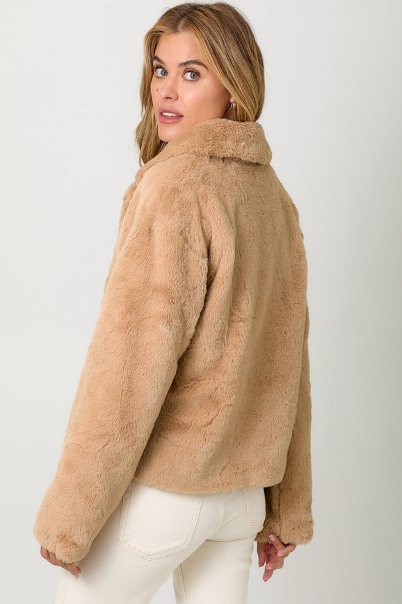 Faux Fur Jacket-Jacket-Mystree-S-Latte-Urbanheer