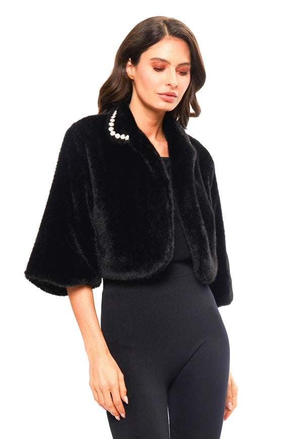 Faux Fur Jacket with Embellishment-Jacket-Adore-XL-Urbanheer