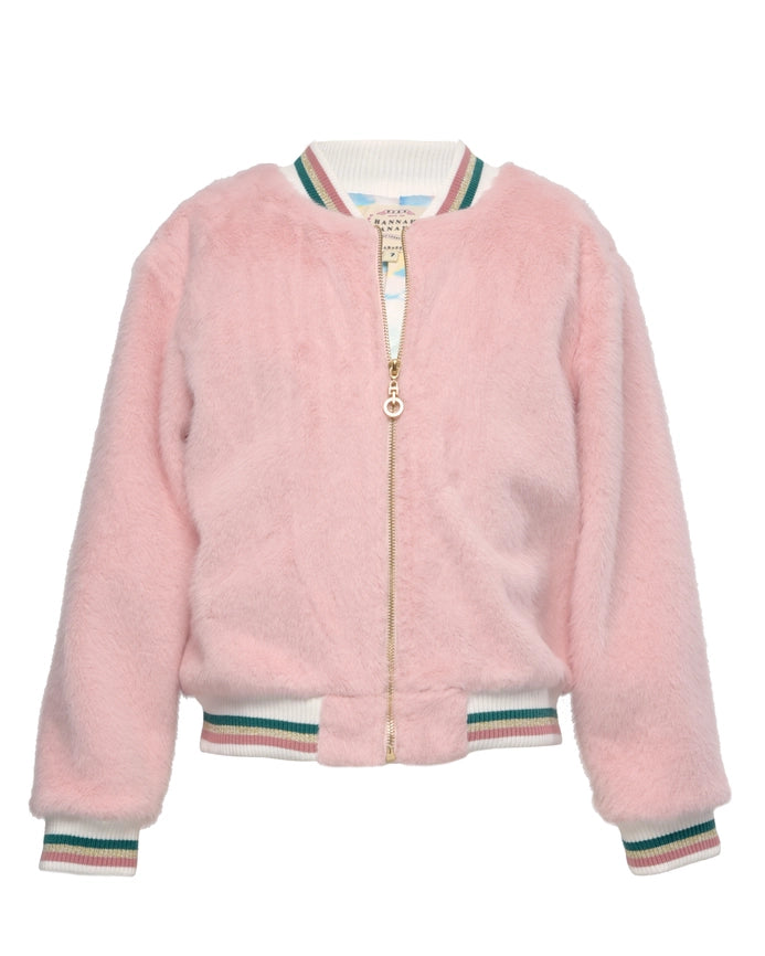 Faux Fur Rainbow Jacket-Jacket-Hannah Banana-7-Pink Multi-Urbanheer