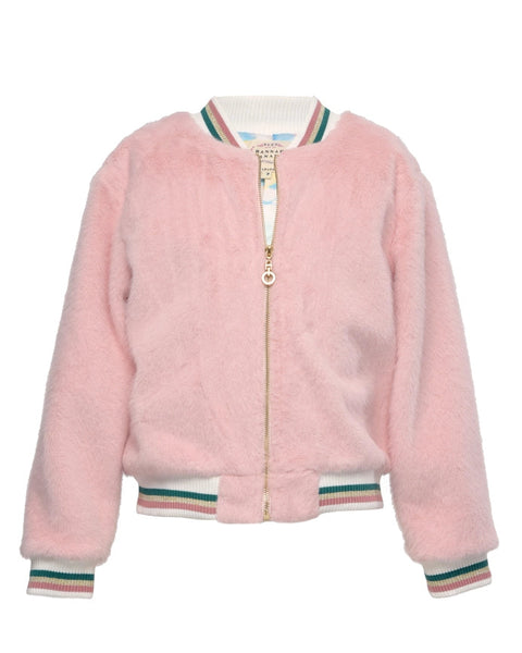 Faux Fur Rainbow Jacket-Jacket-Hannah Banana-7-Pink Multi-Urbanheer