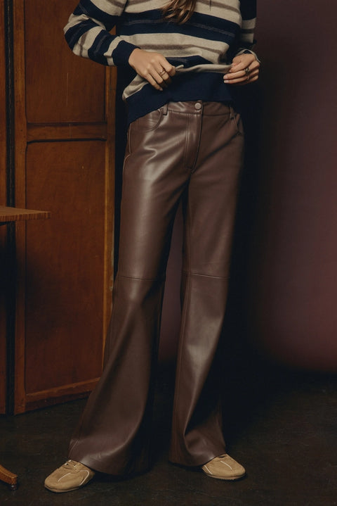 Faux Leather Bootcut Pants