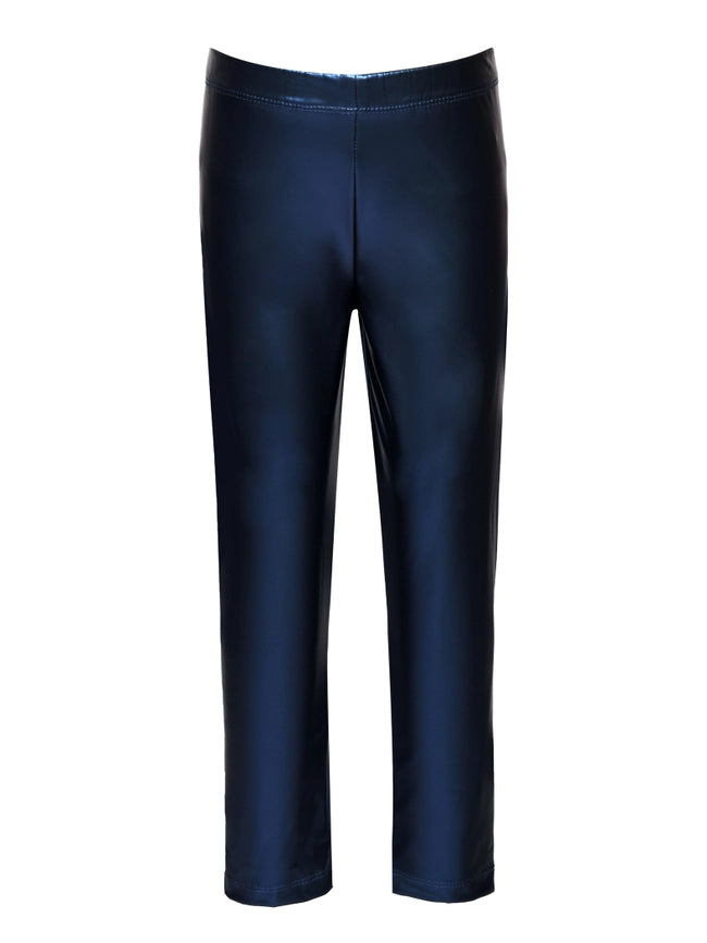 Faux Leather Leggings-Leggings-Hannah Banana-12M-NAVY-Urbanheer
