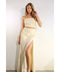 Faux Leather Top And Pleated Slit Skirt Set CREAM/CREAM-Set-Mulla-S-CREAM/CREAM-Urbanheer