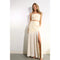 Faux Leather Top And Pleated Slit Skirt Set CREAM/CREAM-Set-Mulla-S-CREAM/CREAM-Urbanheer