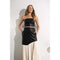Faux Leather Top And Pleated Slit Skirt Set Black-Set-Mulla-S-BLACK-Urbanheer