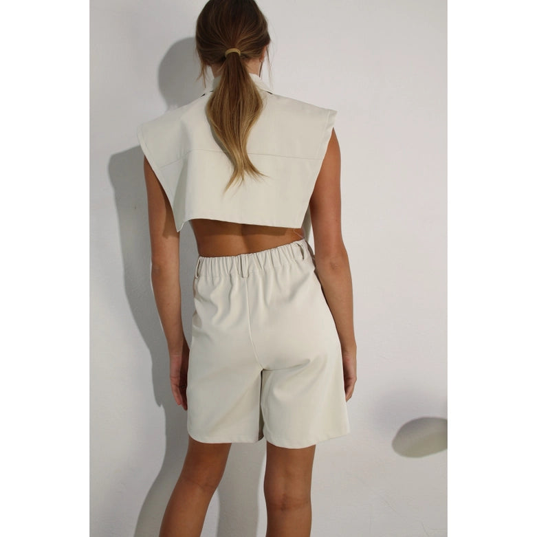 Faux Leather Vest CREAM-Vest-Mulla-S-CREAM-Urbanheer