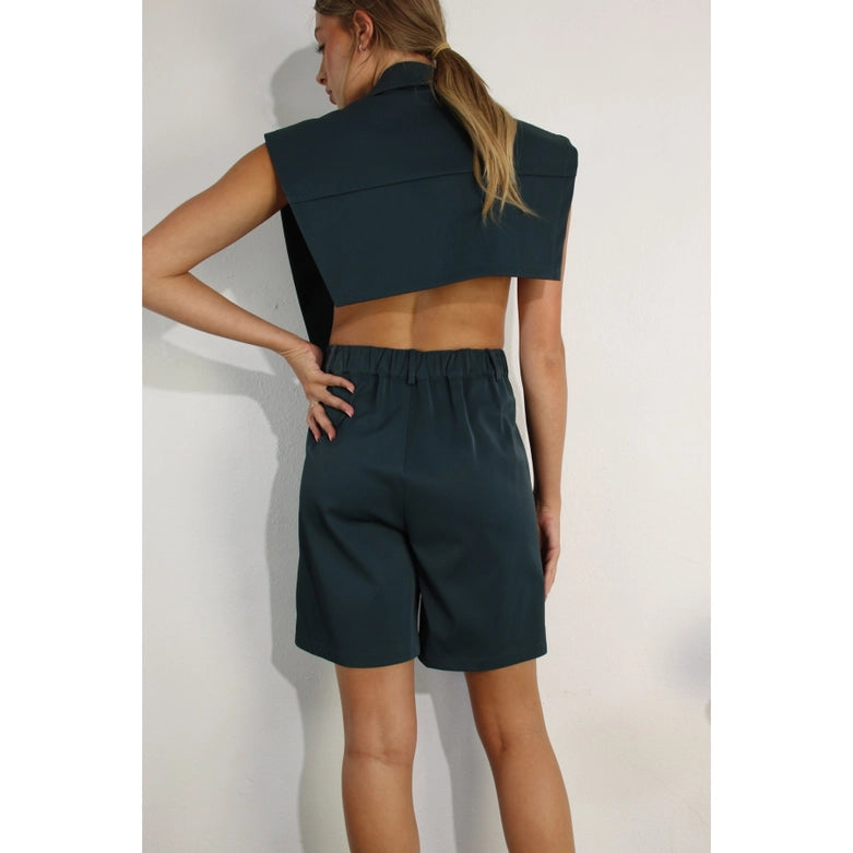 Faux Leather Vest DEEP GREEN-Vest-Mulla-S-DEEP GREEN-Urbanheer