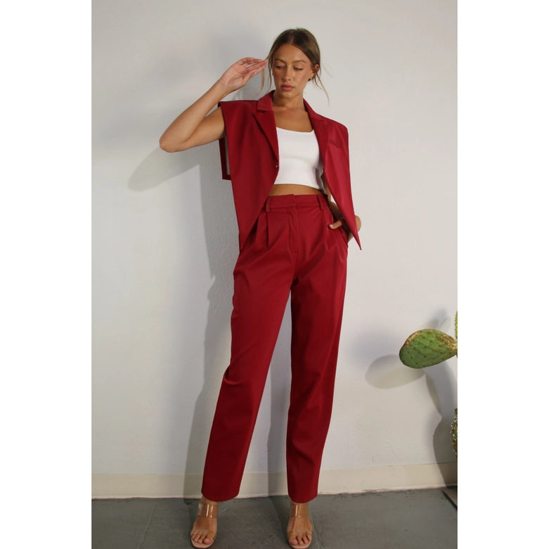 Faux Leather Vest RED WINE-Vest-Mulla-S-RED WINE-Urbanheer